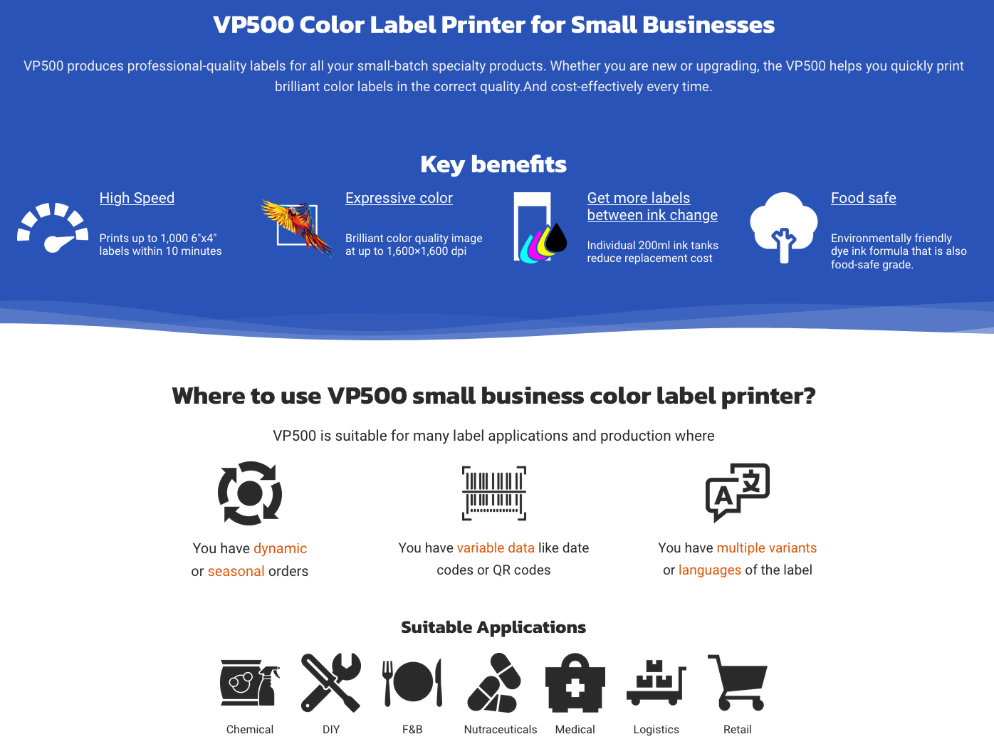 VIPCOLOR VP500 Bundle Benefits & Industries